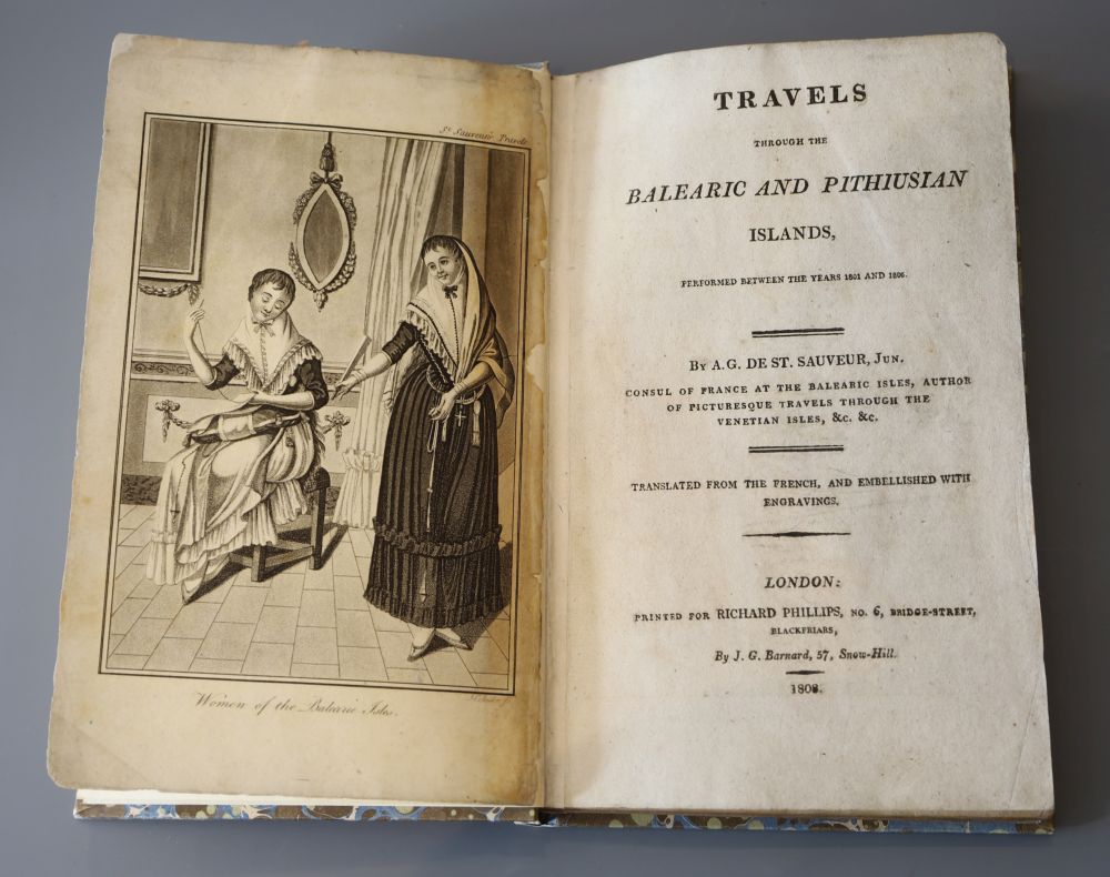 Grasset de Saint-Sauveur, Andre - Travels through the Balearic and Pithiusian Islands, modern paper, 8vo, frontis remounted,